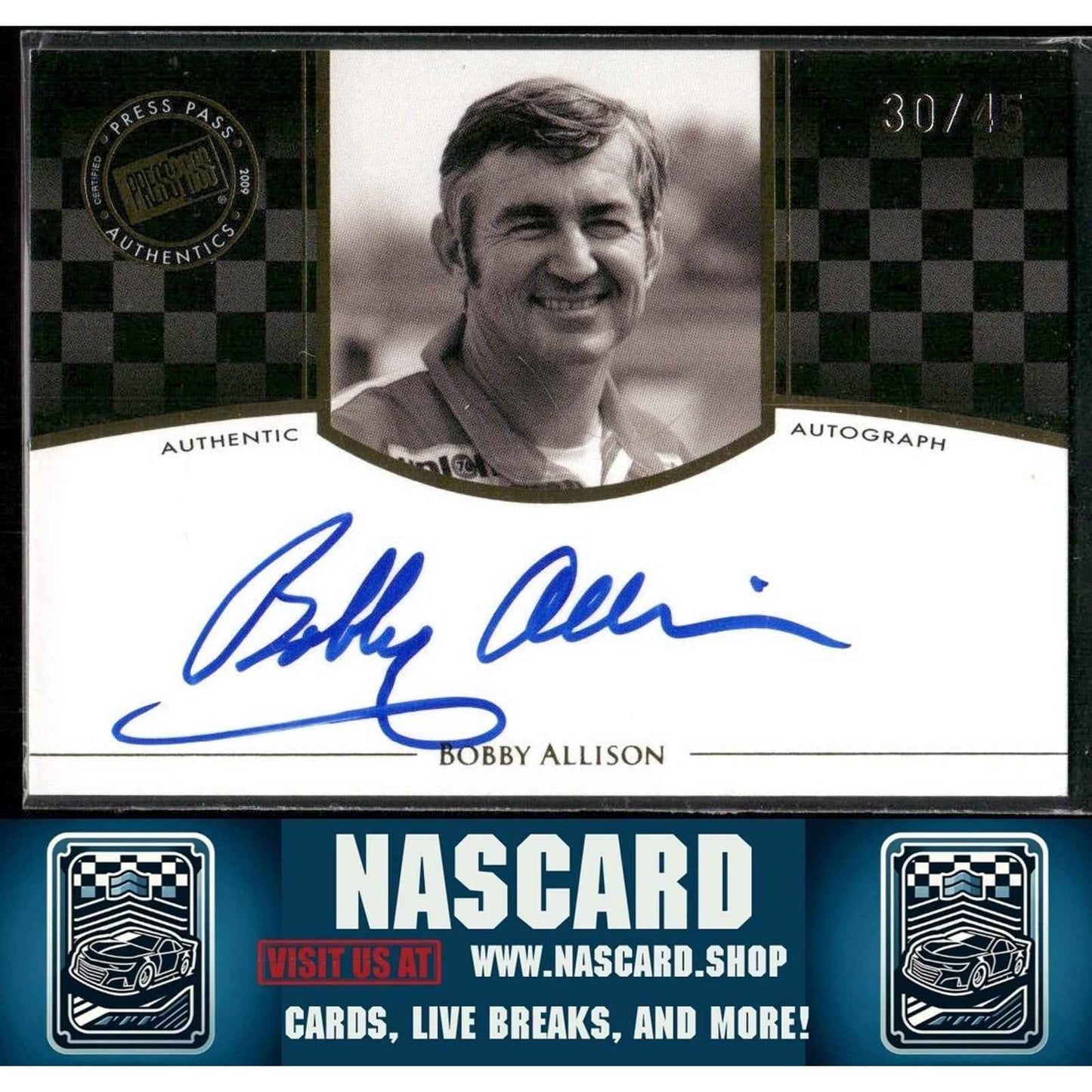 2009 Press Pass Legends Authentic Autograph Bobby Allison /45 - NASCARD.shop