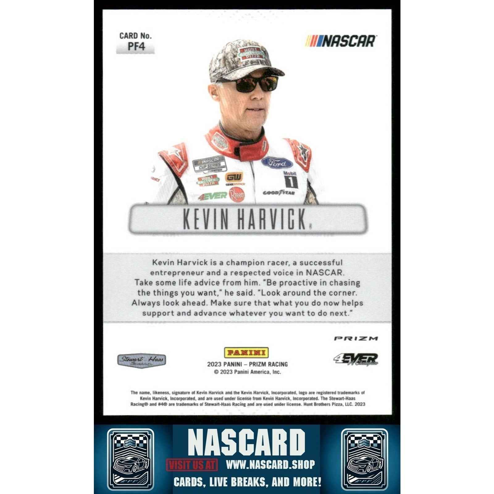 2023 Panini Prizm Flashback Kevin Harvick Silver Prizm - NASCARD.shop