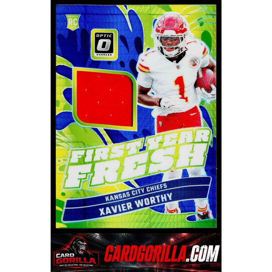 2024 Donruss Optic #FYF-XWY Xavier Worthy First Year Fresh Blue Hyper