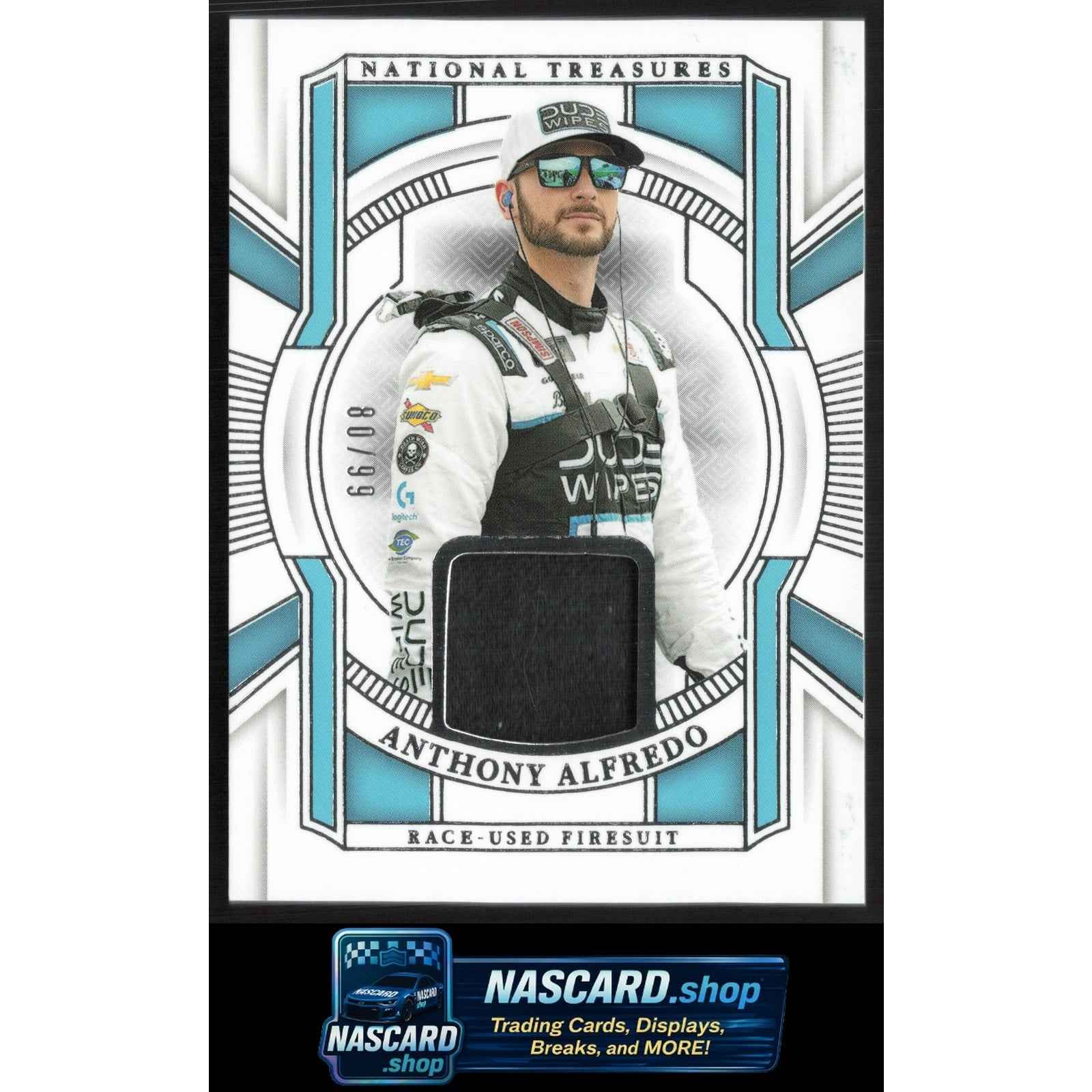 2025 Panini National Treasures #RUF-AAL Anthony Alfredo Race Used Firesuit #/99