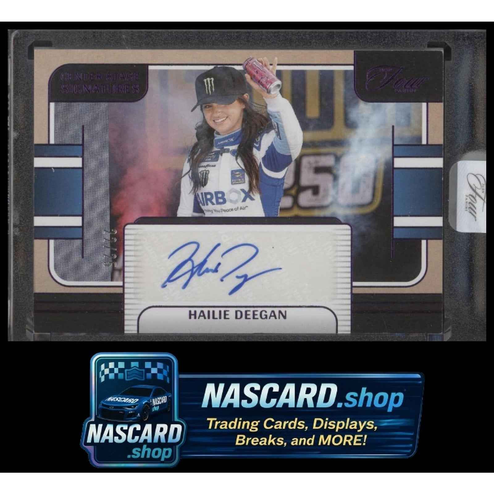 2025 Panini Turn Four #CSS-HDG Hailie Deegan Center Stage Signatures Purple #/25