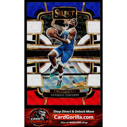 2023-24 Panini Select #37 Anthony Edwards Red White Blue Wave Prizms