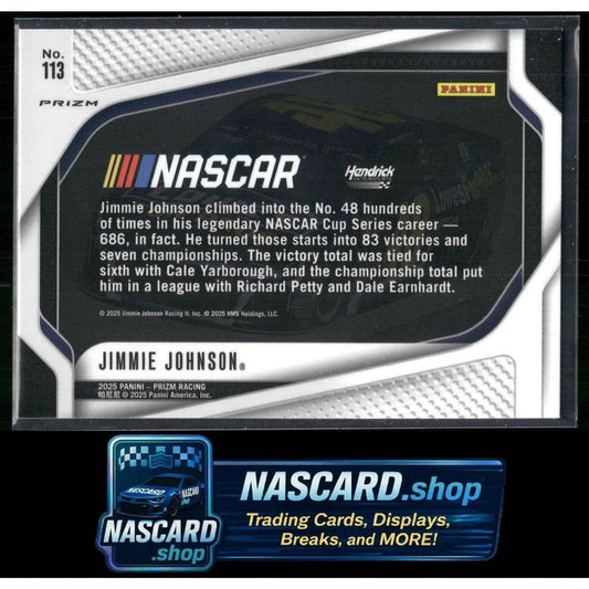 2025 Panini Prizm #113 Jimmie Johnson White Sparkle