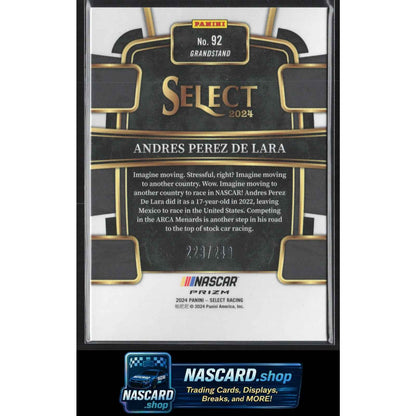 2024 Panini Select #92 Andres Perez De Lara Red and Blue Prizms #/249