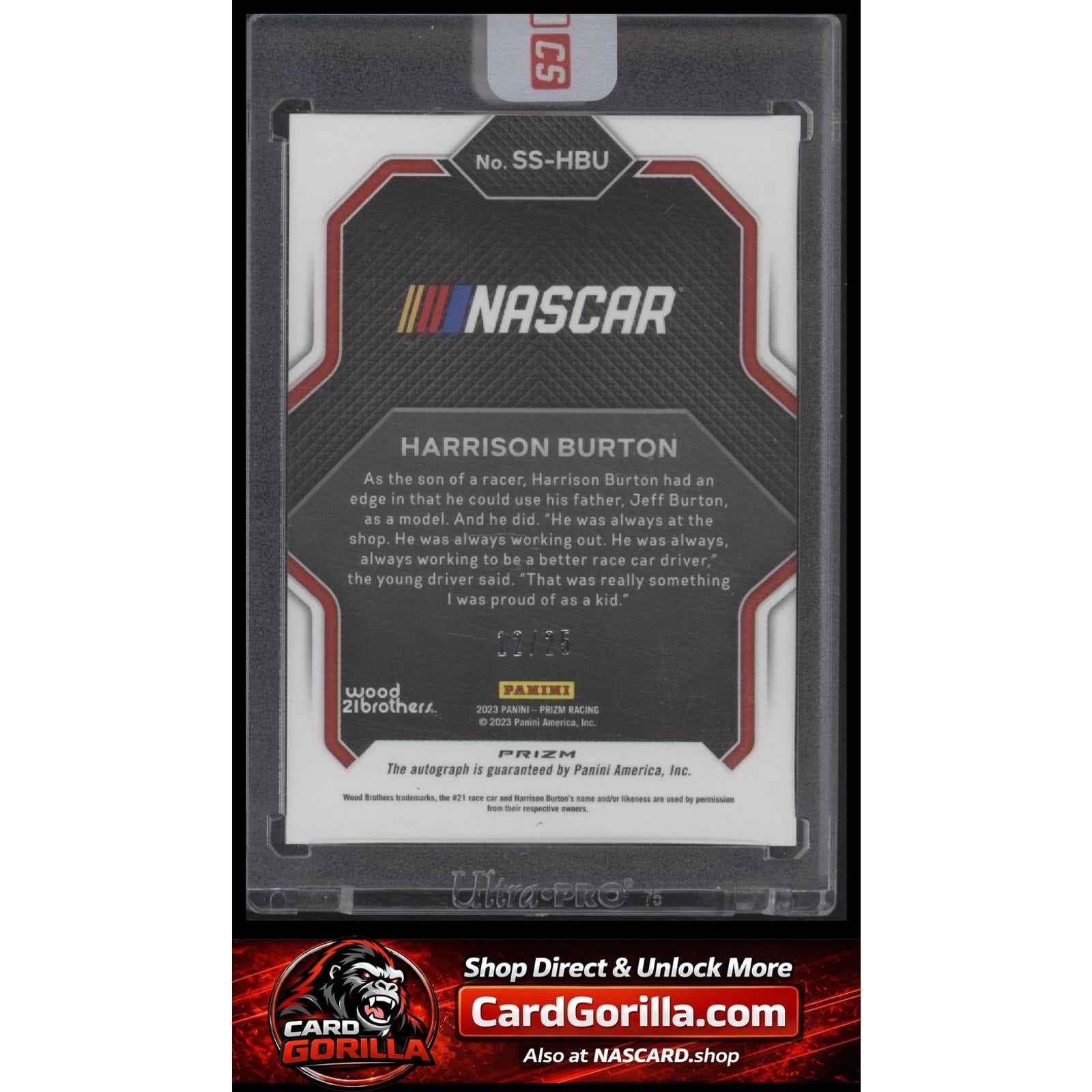 2023 Prizm Harrison Burton Spotlight Signatures Hyper Prizm Purple Yellow /25