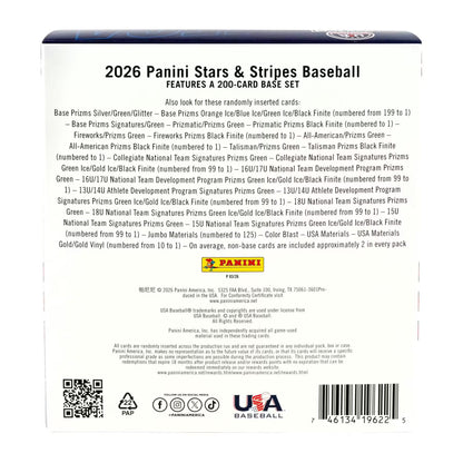 2026 Panini USA Stars & Stripes Prizm Baseball Mega Box