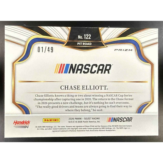 2026 Panini Select NASCAR Chase Elliott #122 Set - Pit Road Orange Prizms 1/49