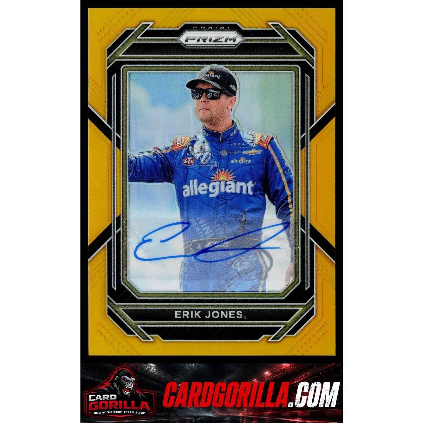 2023 Panini Prizm #80 Erik Jones Gold Prizm Signatures #/10