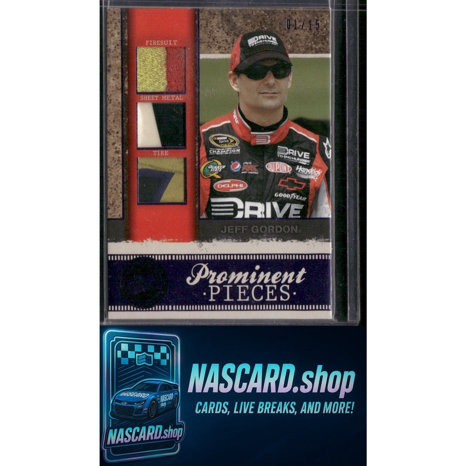 2011 Press Pass Legends #PP-JG Jeff Gordon Prominent Pieces Purple #/15 - Card Gorilla
