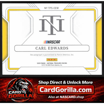 2025 Panini National Treasures #TPS-CEW Carl Edwards Track Pass Signatures #/99