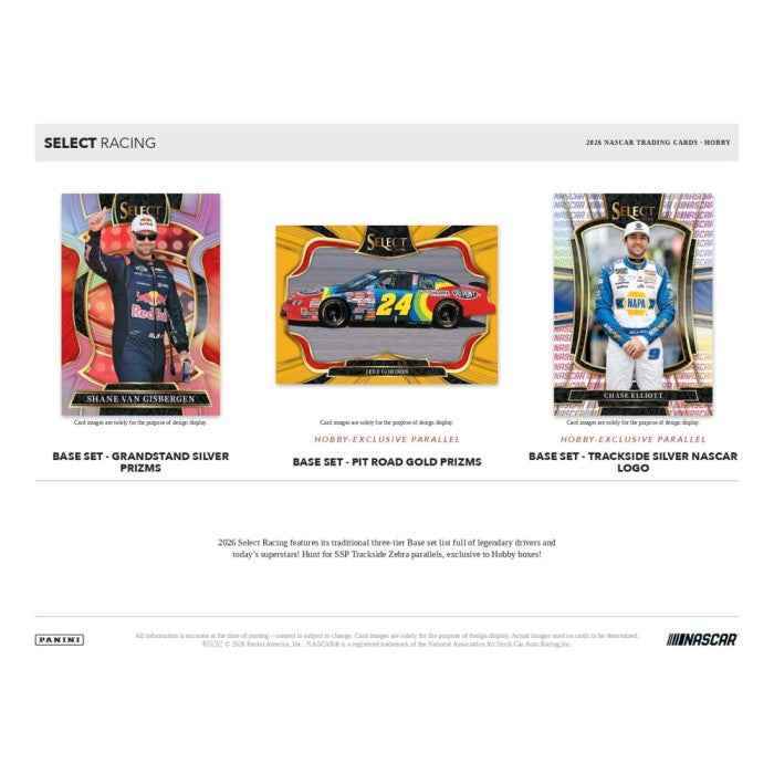 2026 Panini Select NASCAR Racing 12 Hobby Box CASE - Pre Order