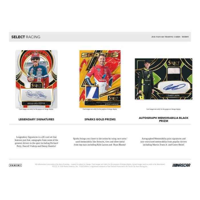 2026 Panini Select NASCAR Racing 12 Hobby Box CASE - Pre Order