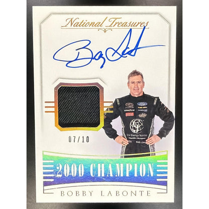 2016 National Treasures Bobby Labonte Championship Signature Threads Gold /10