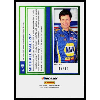 2025 Donruss #46 Michael Waltrip Optic Signatures Gold #/10