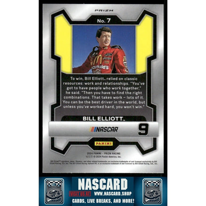 2024 Panini Prizm - Bill Elliott #7 White Sparkle Prizm