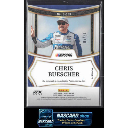 2025 Panini Select #S-CBR Chris Buescher Signatures Purple Prizms #/49