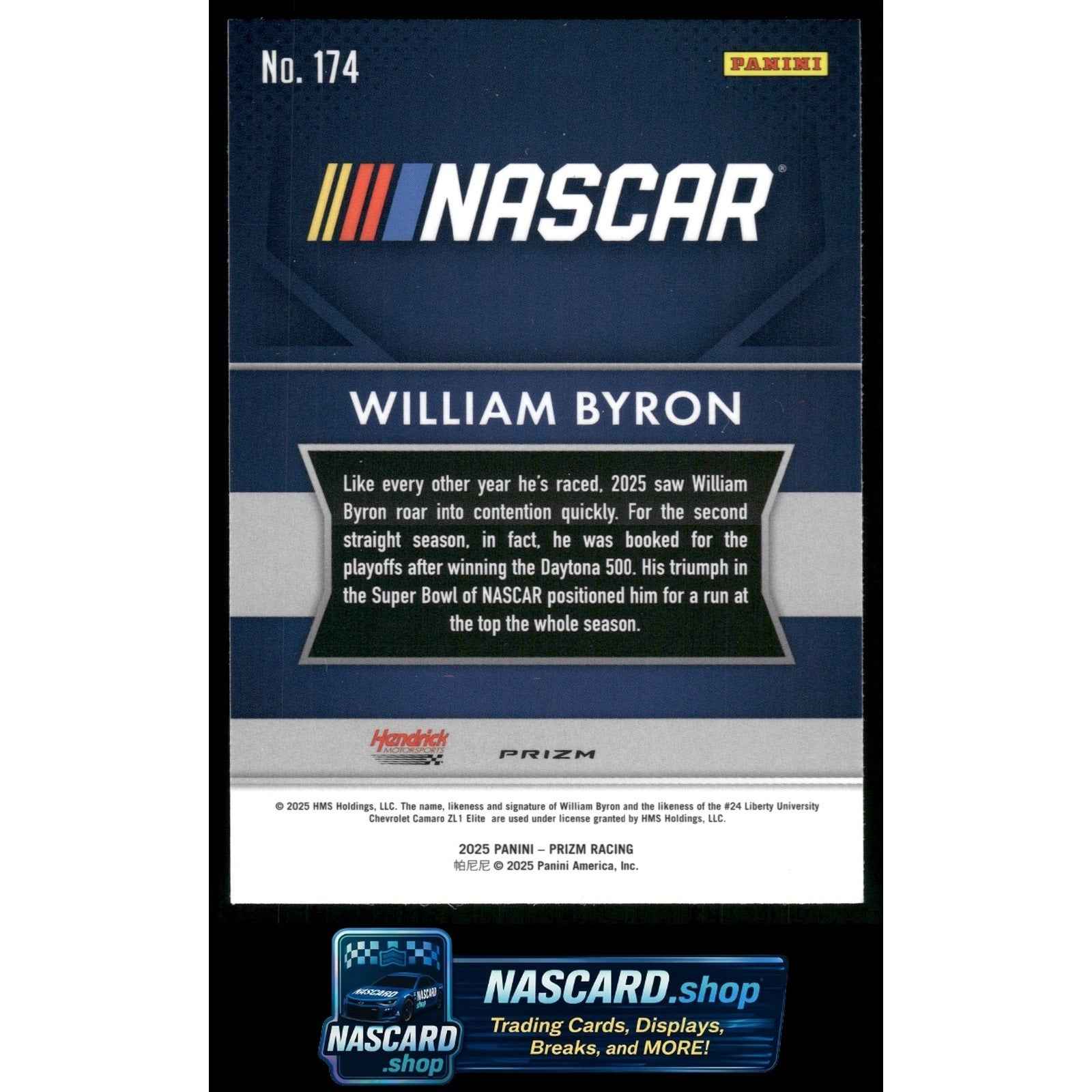 2025 Panini Prizm #174 William Byron Silver