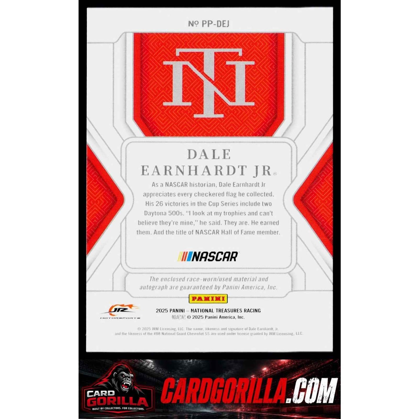 2025 Panini National Treasures Dale Earnhardt Jr Premium Patches Holo Gold #/10