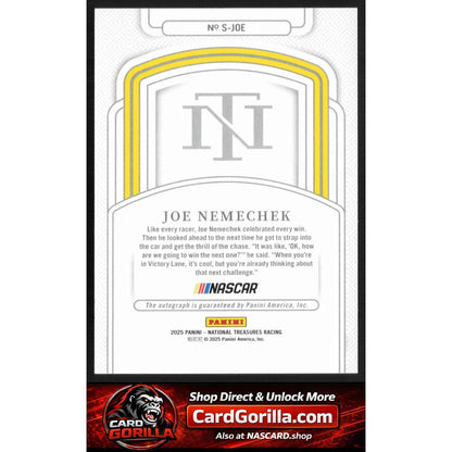 2025 Panini National Treasures #S-JOE Joe Nemechek Signatures #/99