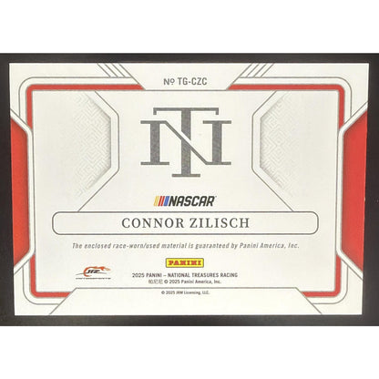 2025 Panini National Treasures Connor Zilisch #1 Track Gear Blue /75