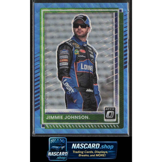 2025 Donruss #44 Jimmie Johnson Optic Carolina Blue Wave #/99