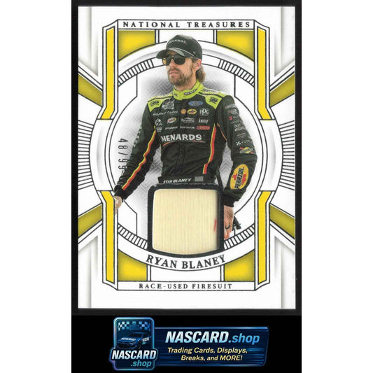 2025 Panini National Treasures #RUF-RBY Ryan Blaney Race Used Firesuit #/99