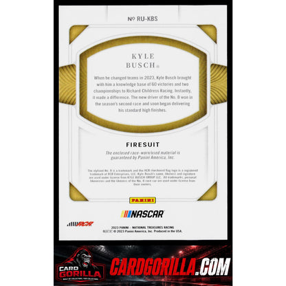 2023 Panini National Treasures #RU-KBS Kyle Busch Race Used Firesuits #/99