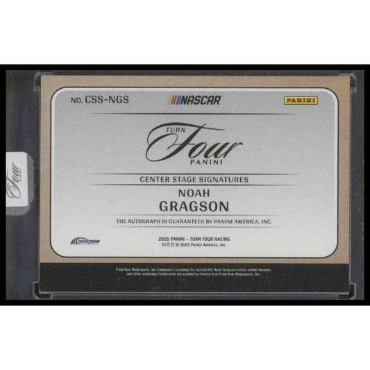 2025 Panini Turn Four Noah Gragson Center Stage Signatures Holo Silver #/75