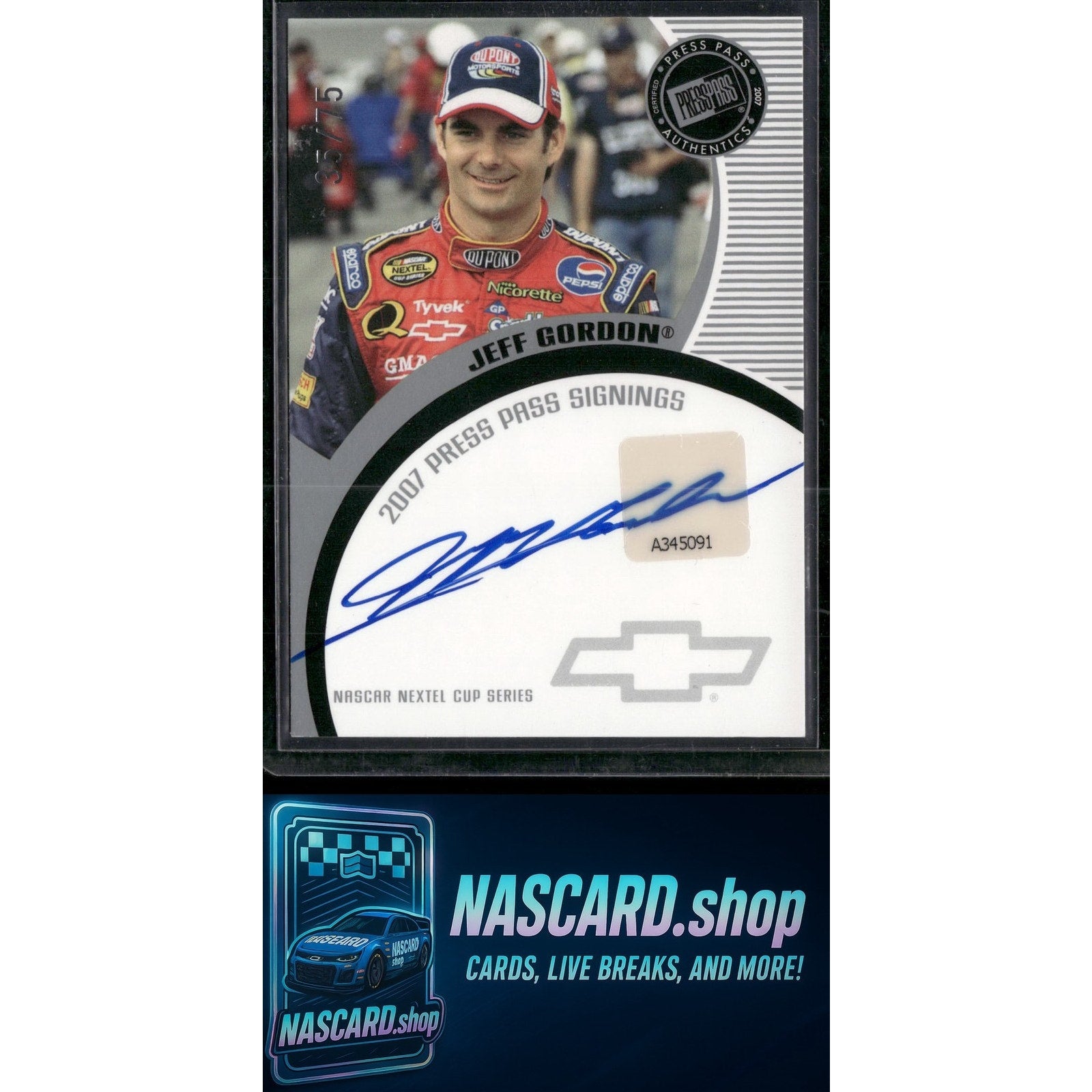 2007 Press Pass Jeff Gordon Signings Silver /75 - NASCARD.shop