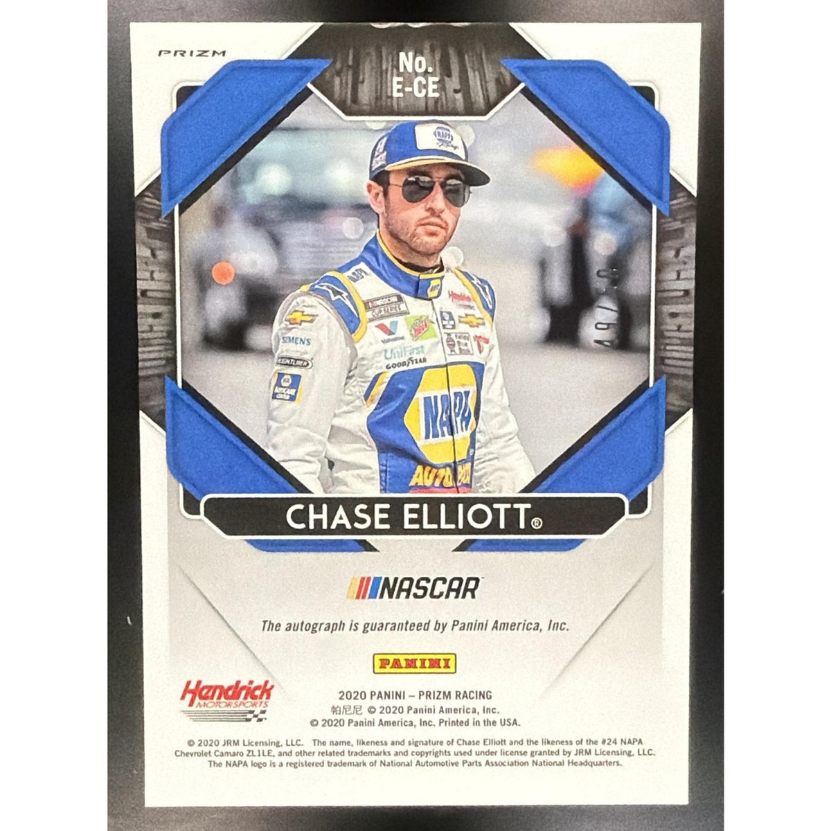 2020 Panini Prizm Chase Elliott #E-CE Endorsements Pink 49/50 Auto