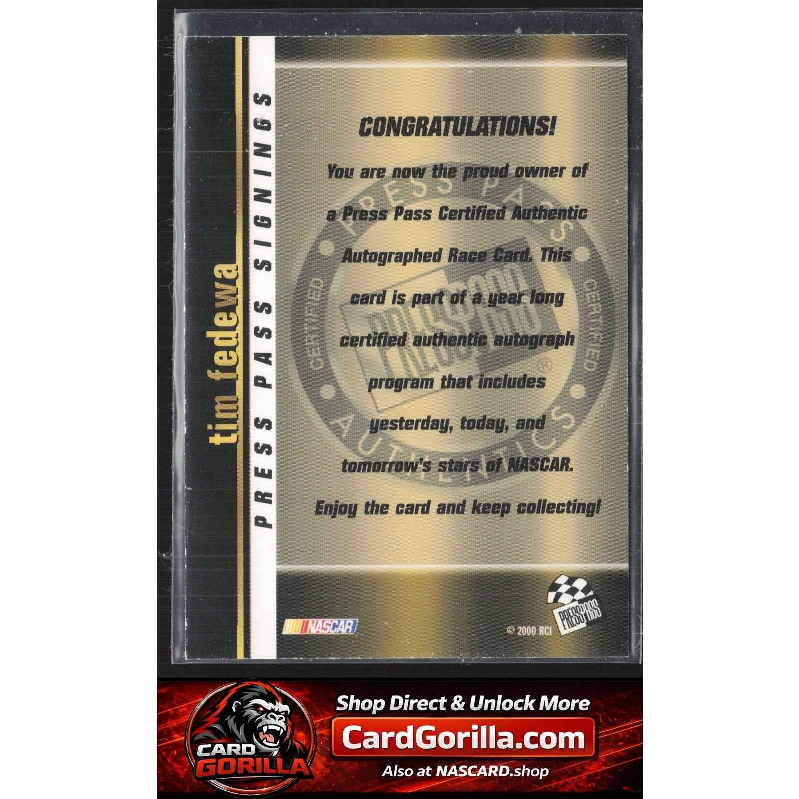 2000 Press Pass #NNO Tim Fedewa Signings