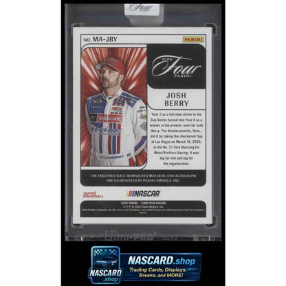 2025 Panini Turn Four #MA-JBY Josh Berry Memorabilia Autographs Blue #/49