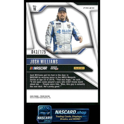 2025 Panini Prizm #16 Josh Williams Red Power #/175