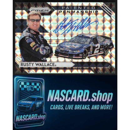 2020 Panini Prizm #PP-RW Rusty Wallace Patented Penmanship Silver Mosaic #/75