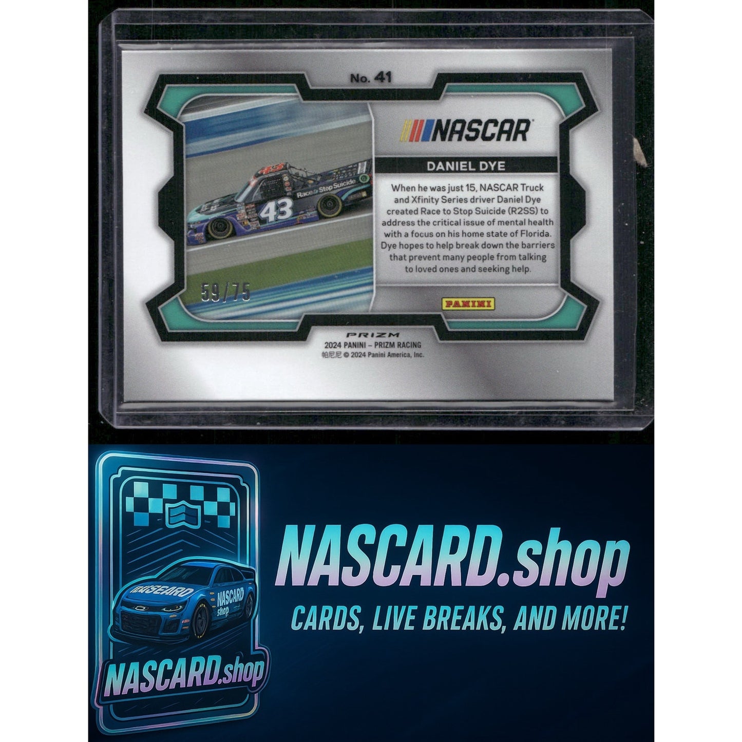 2024 Panini Prizm #41 Daniel Dye Checkered Flag #/75