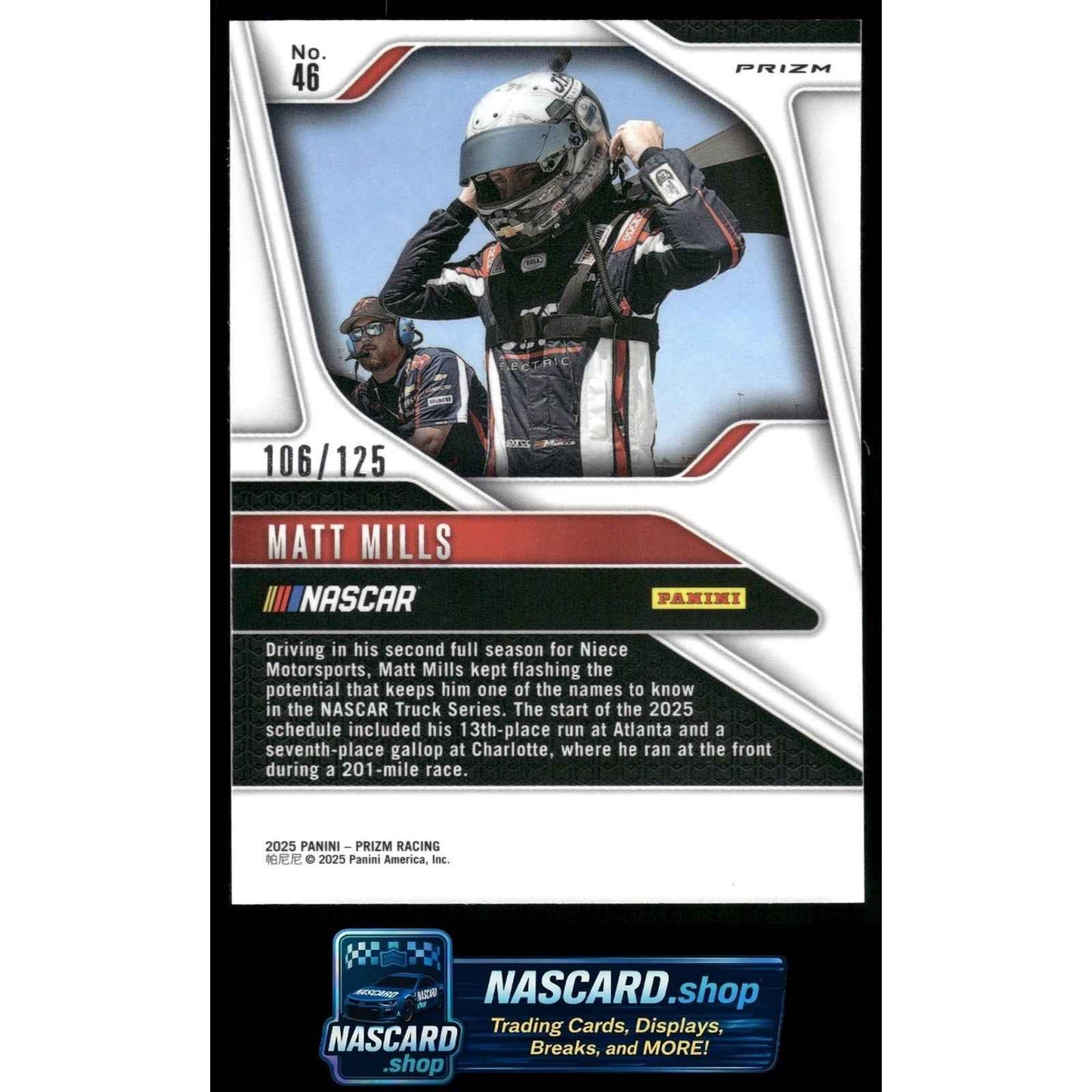 2025 Panini Prizm #46 Matt Mills Orange Wave #/125