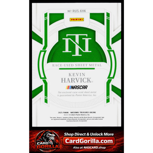 2025 Panini National Treasures Kevin Harvick Race Used Sheet Metal Blue #/75