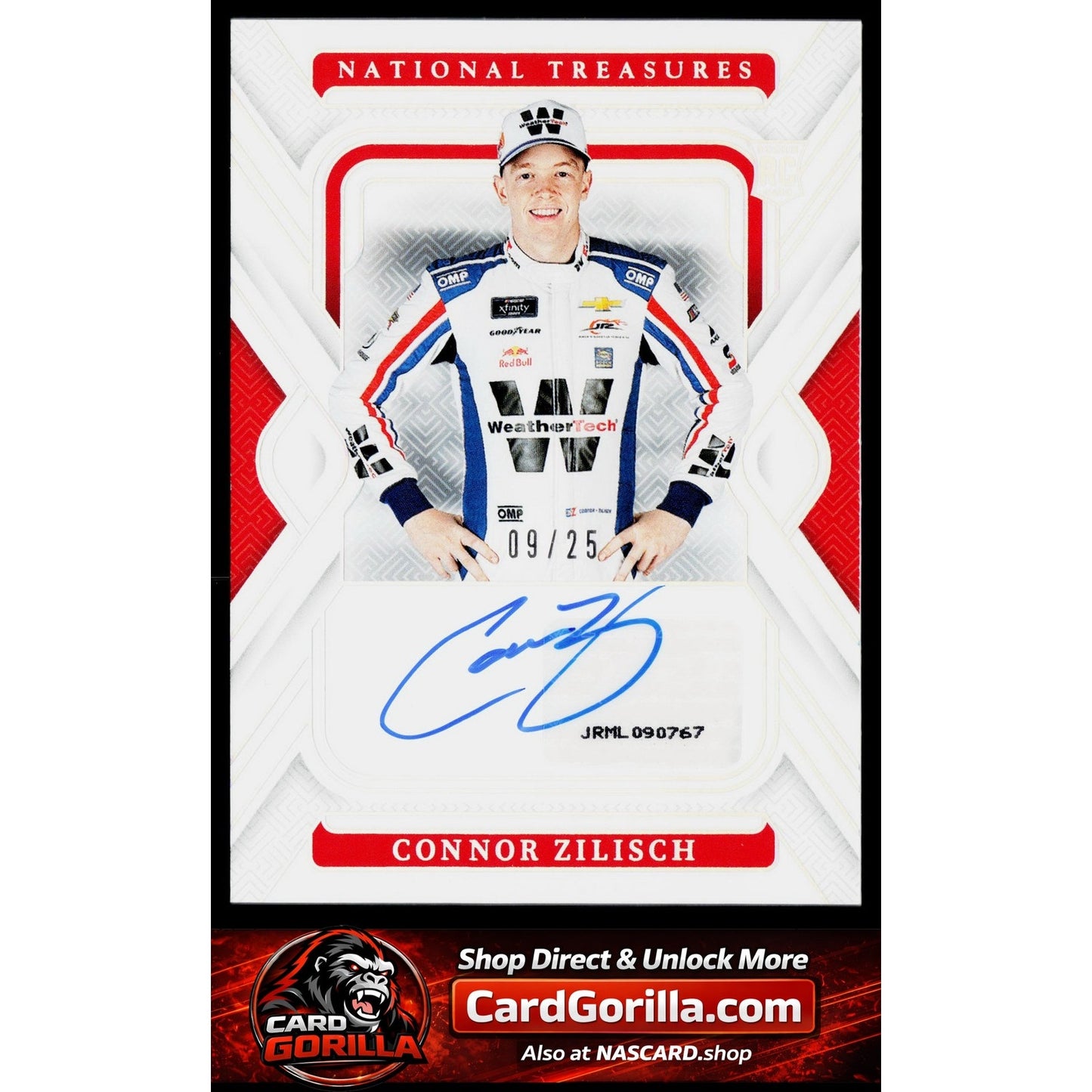 2025 Panini National Treasures Connor Zilisch Rookie Signatures Holo Silver #/25