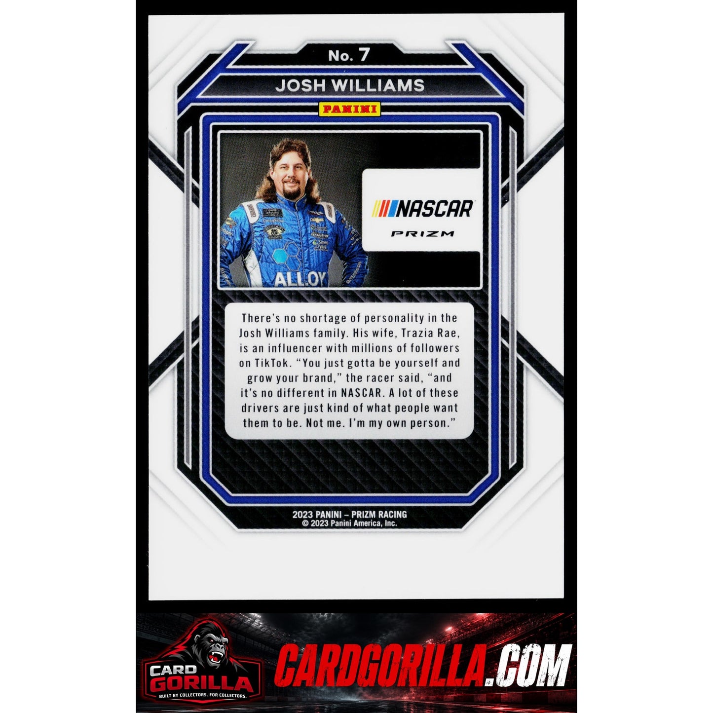 2023 Panini Prizm #7 Josh Williams White Sparkle Prizm
