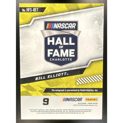 2023 Panini Prime Bill Elliott #HFS-BET Hall of Fame Signatures Holo Gold /25