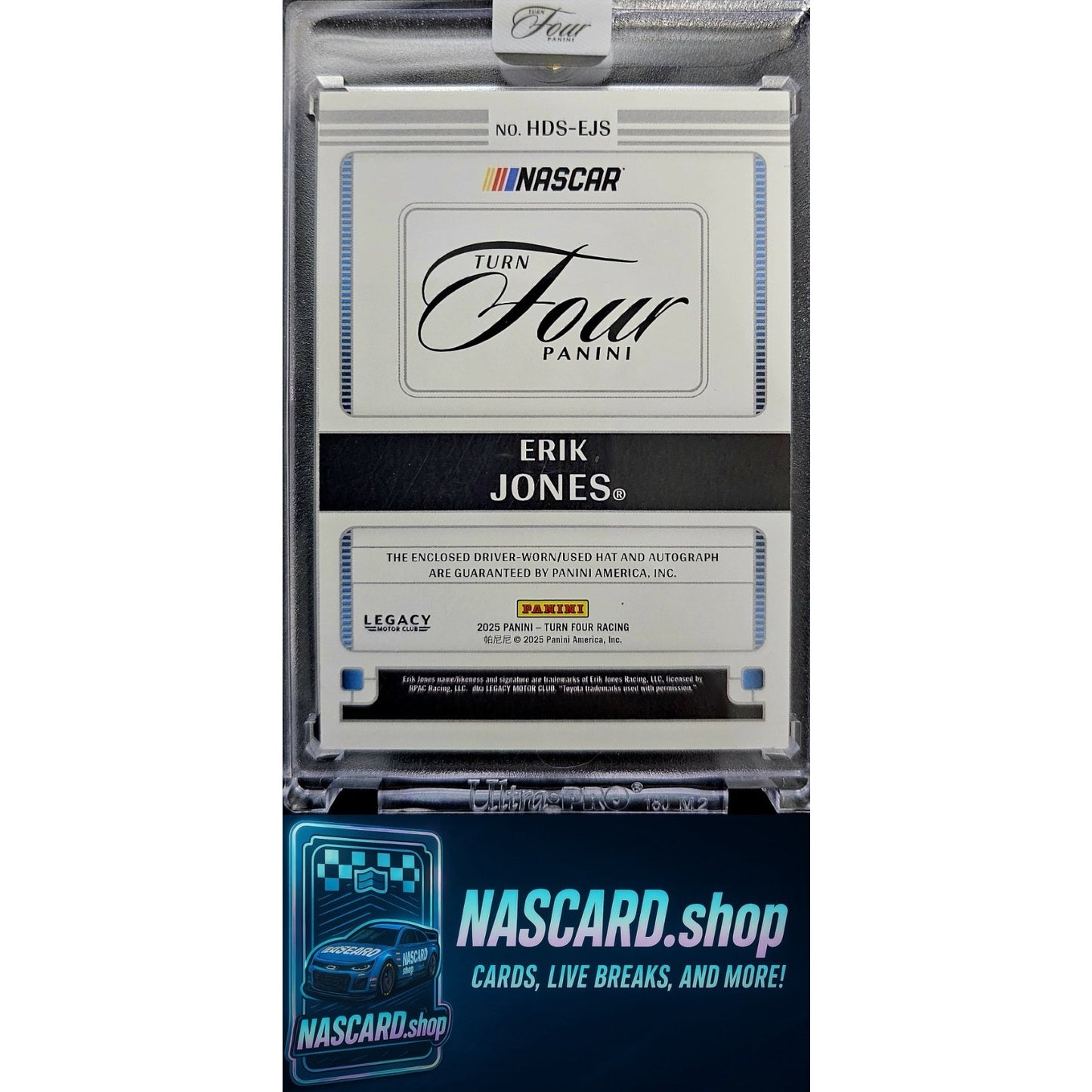 2025 Panini Turn Four Racing Hat Dance Platinum Erik Jones #1/1