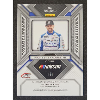 2024 Panini Prizm Ricky Stenhouse Jr Sensational Signatures Blue Shimmer FOTL /4