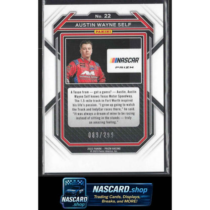 2023 Panini Prizm #22 Austin Wayne Self Hyper Prizm Red and Blue #/299