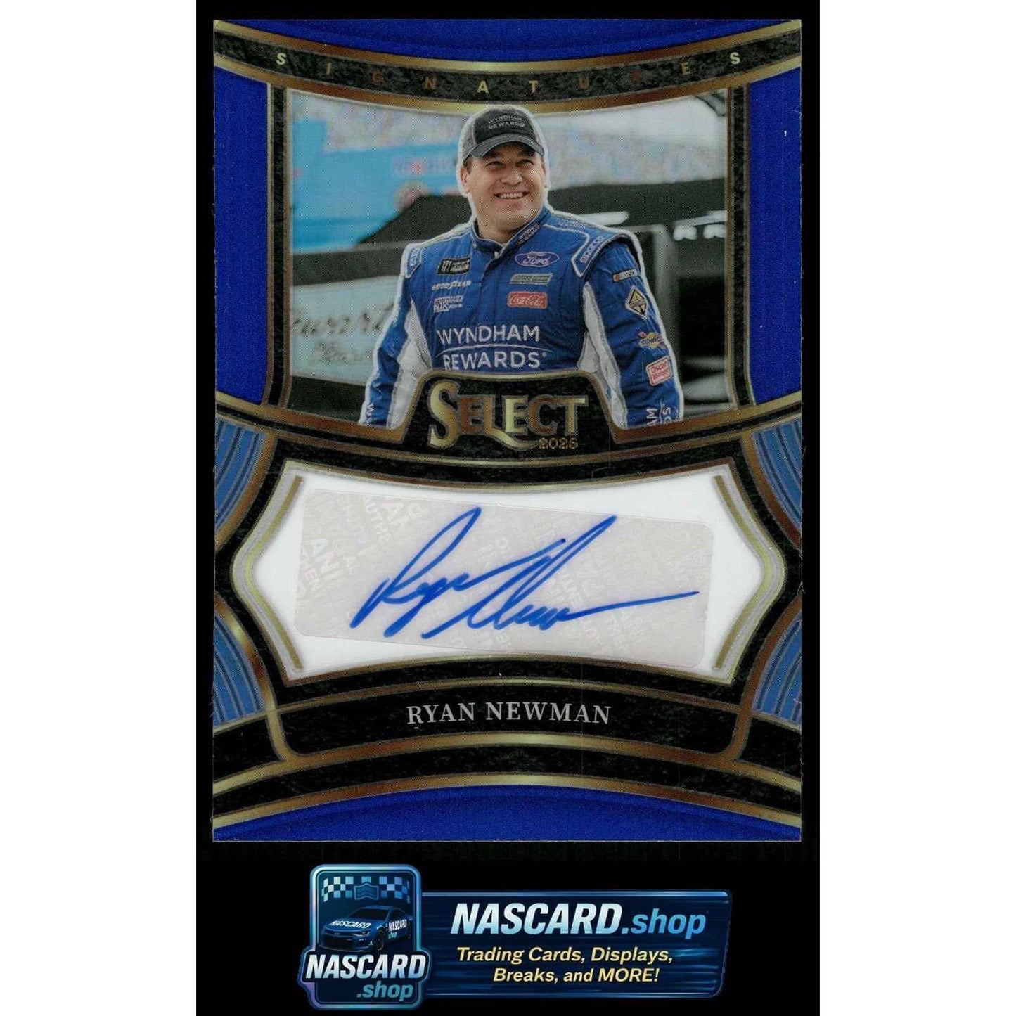 2025 Panini Select #S-RNM Ryan Newman Signatures Blue Prizms #/99