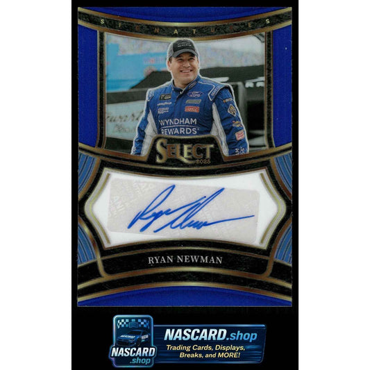2025 Panini Select #S-RNM Ryan Newman Signatures Blue Prizms #/99