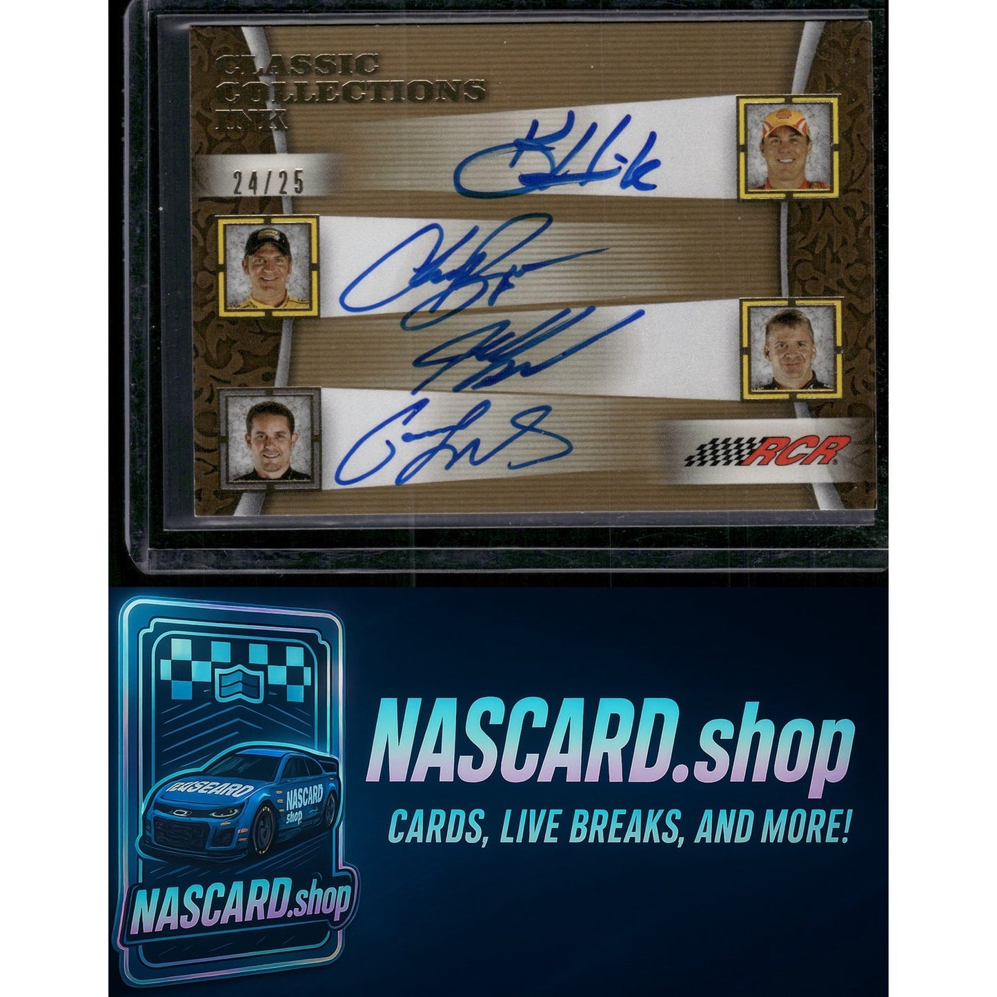 2009 Classic Collections Casey Mears Jeff Burton Kevin Harvick Clint Bowyer /25 - NASCARD.shop