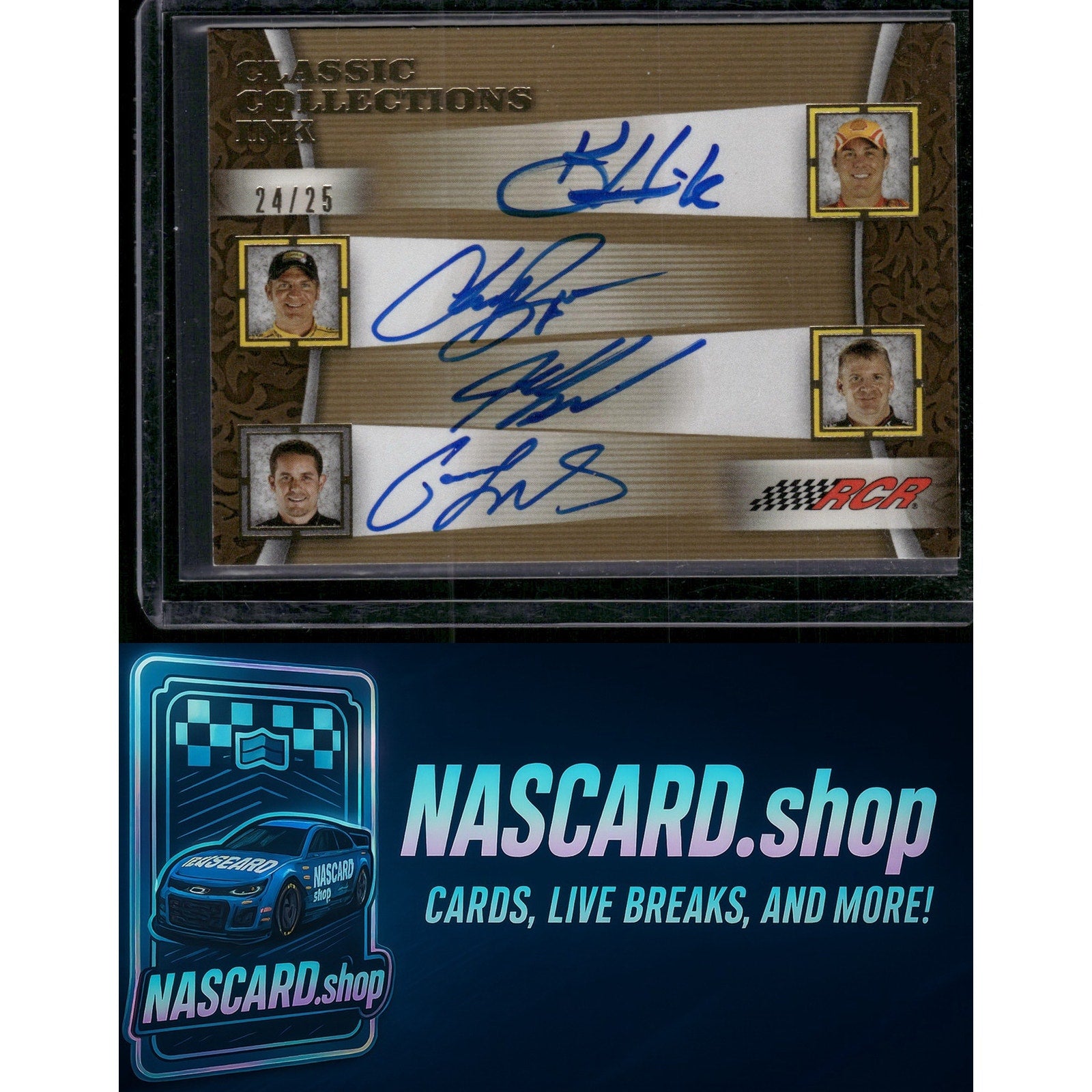 2009 Classic Collections Casey Mears Jeff Burton Kevin Harvick Clint Bowyer /25 - NASCARD.shop