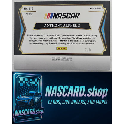 2025 Panini Select Pit Road #110 Anthony Alfredo Green Prizms #/5