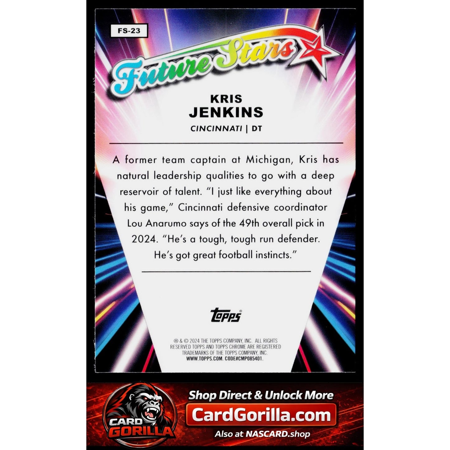 2024 Topps Chrome #FS-23 Kris Jenkins Future Stars Refractor