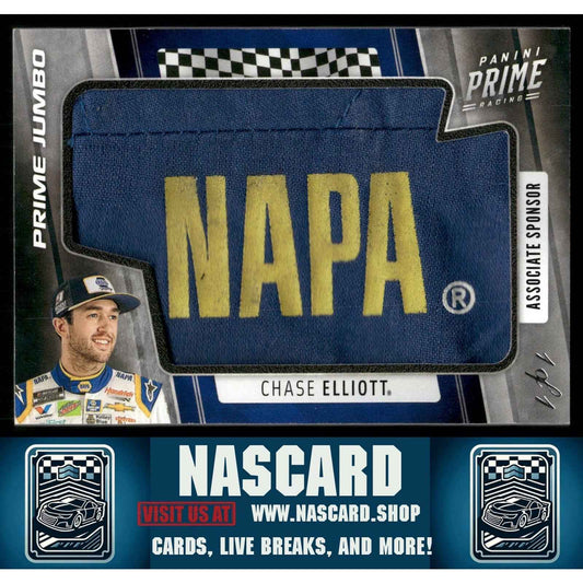 2020 Panini Chronicles Chase Elliott Prime Jumbo NAPA Patch 1/1 - NASCARD.shop
